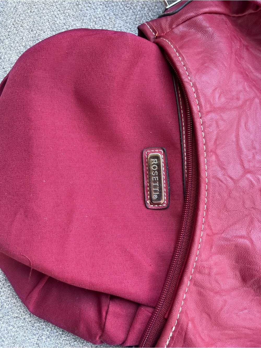Rosetti Shoulder Bag New Burgundy Magenta Faux Leather Purse Silver Chain Strap - Picture 7 of 8